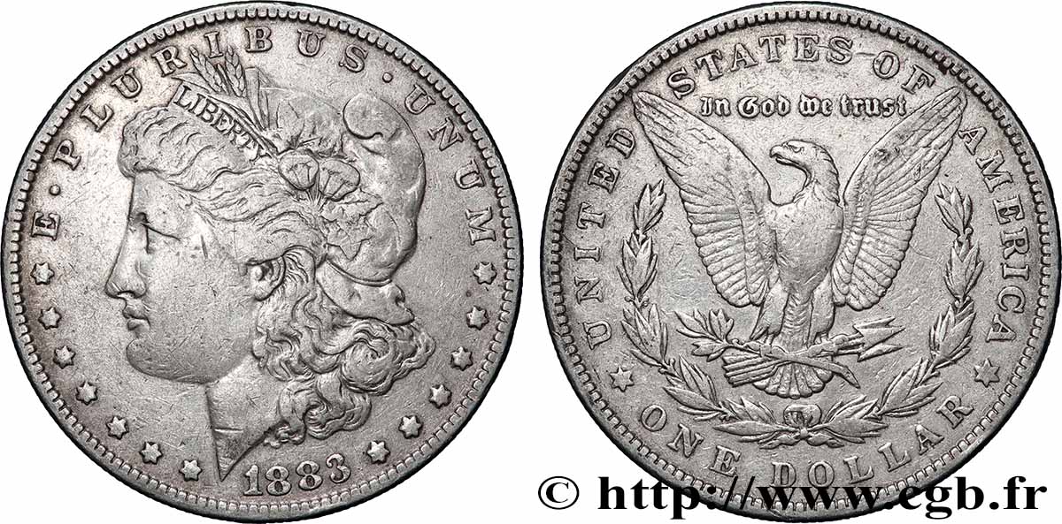ARGENT D&nbsp;INVESTISSEMENT 1 Dollar type Morgan 1883 Philadelphie TTB 