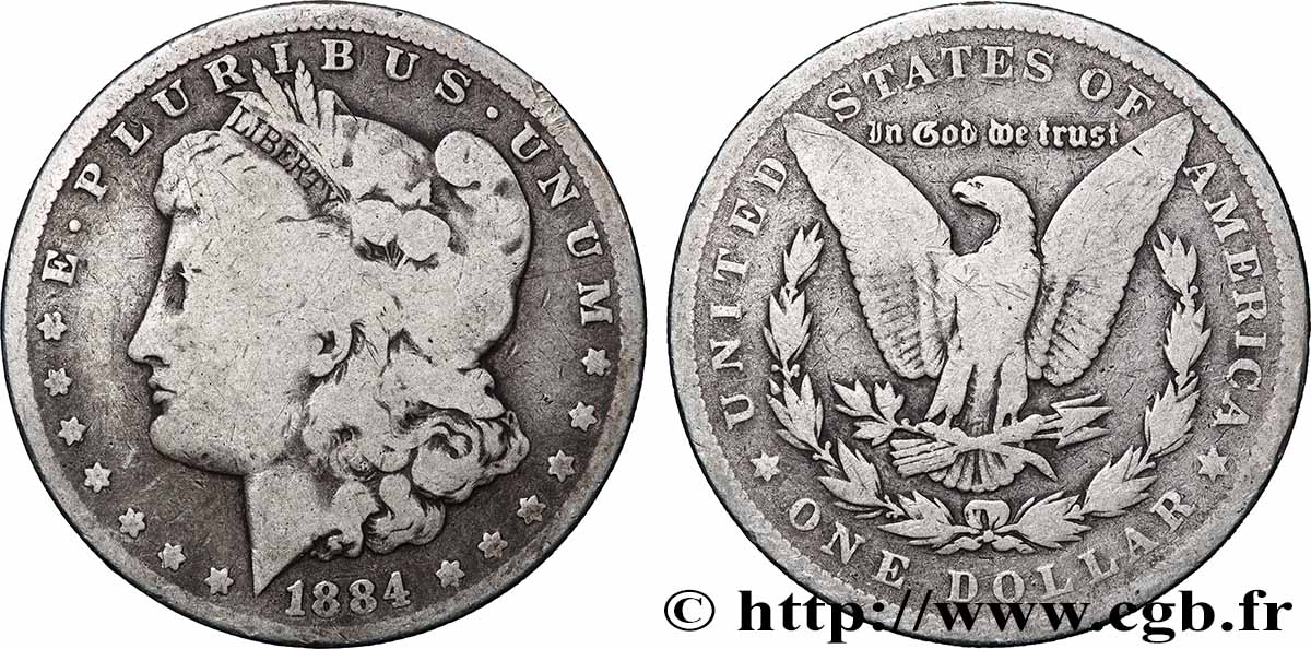 ARGENT D&nbsp;INVESTISSEMENT 1 Dollar Morgan 1884 Philadelphie TB 