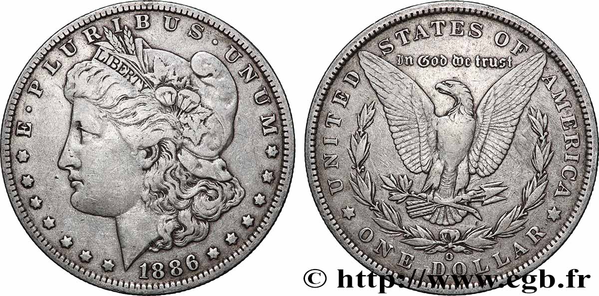ARGENT D&nbsp;INVESTISSEMENT 1 Dollar Morgan 1886 Nouvelle-Orléans TTB 