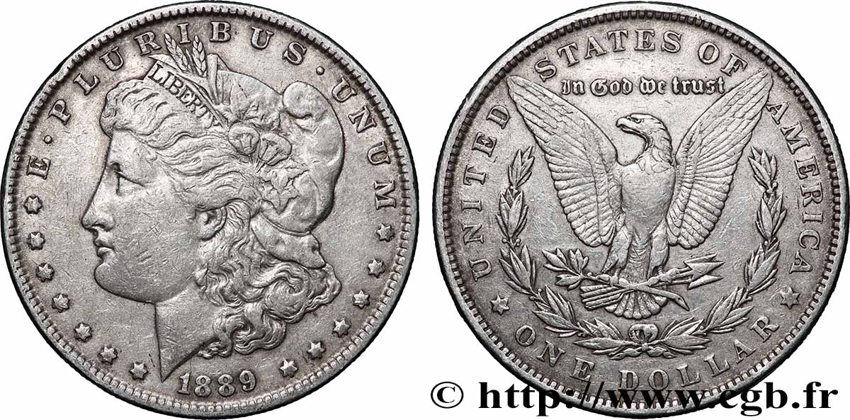 ARGENT D&nbsp;INVESTISSEMENT 1 Dollar Morgan 1889 Philadelphie TTB 
