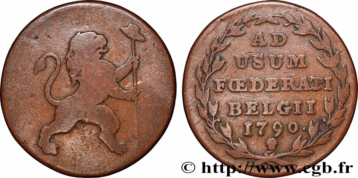 BELGIQUE - ÉTATS BELGIQUES UNIS 2 Liards Insurrection de 1790 1790 Bruxelles TB+ 