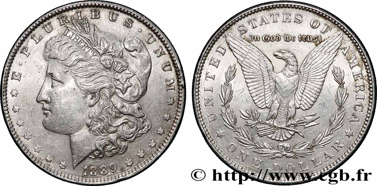 ARGENT D&nbsp;INVESTISSEMENT 1 Dollar Morgan 1889 Philadelphie SUP 