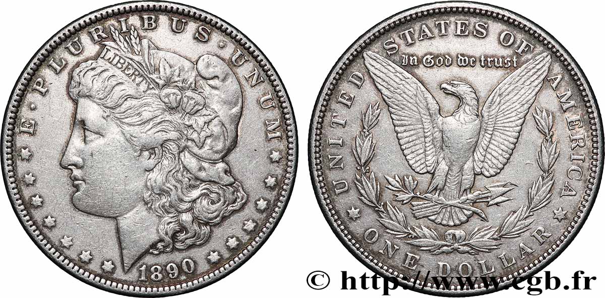 PLATA INVERSIÓN 1 Dollar Morgan 1890 Philadelphie MBC 