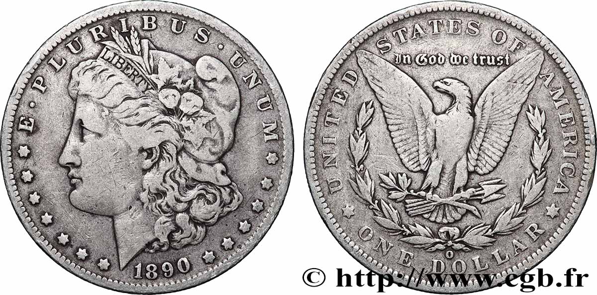 PLATA INVERSIÓN 1 Dollar Morgan 1890 Nouvelle-Orléans BC+ 