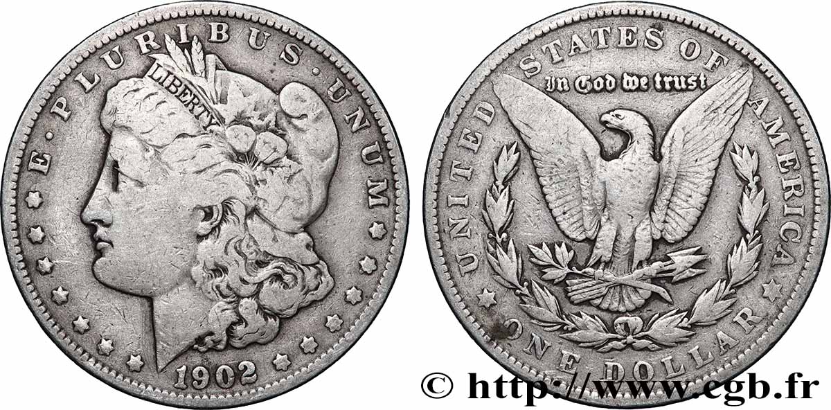 ARGENT D&nbsp;INVESTISSEMENT 1 Dollar Morgan 1902 Philadelphie TB+ 