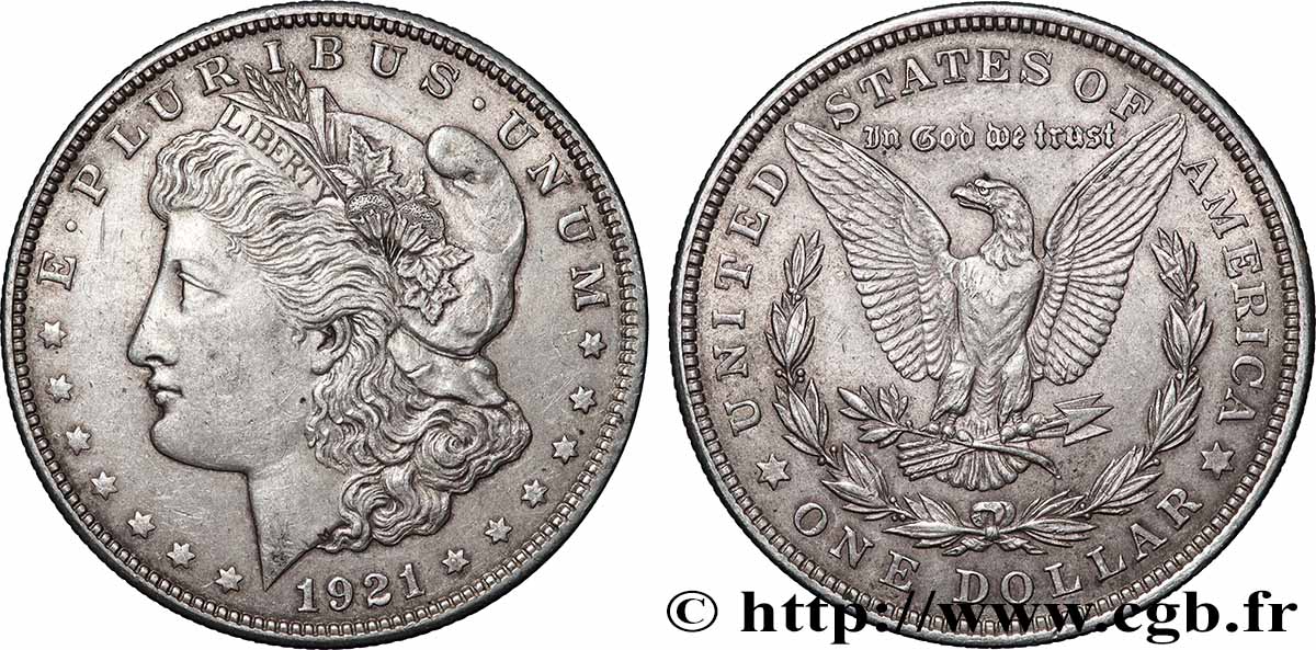 ARGENT D&nbsp;INVESTISSEMENT 1 Dollar Morgan 1921 Philadelphie TTB+ 