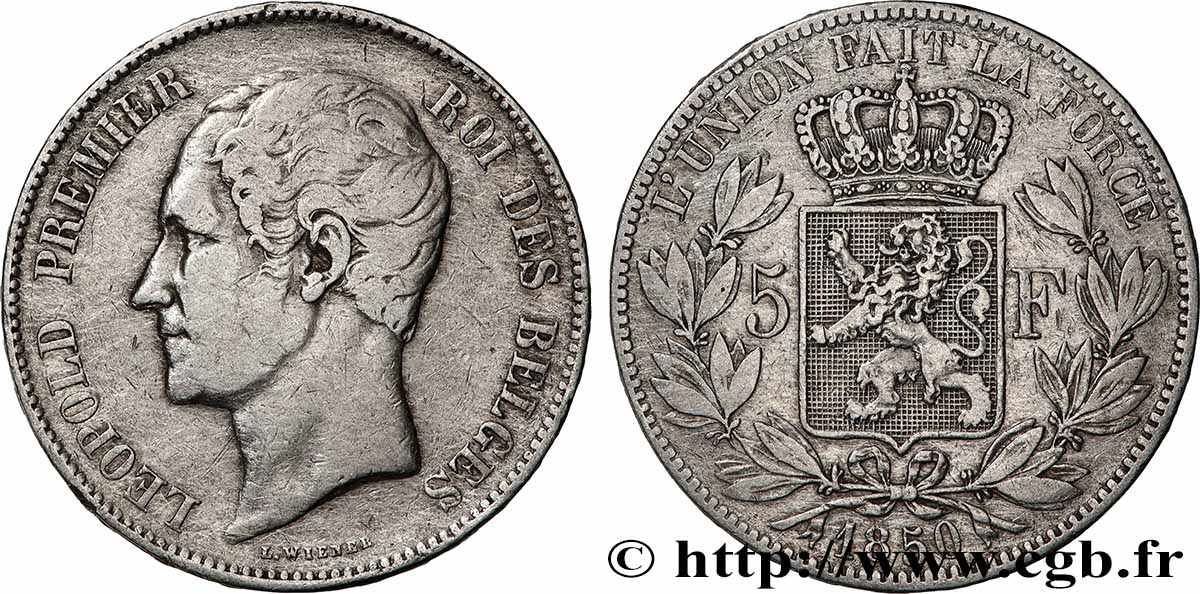 PLATA INVERSIÓN 5 Francs  1850  MBC 