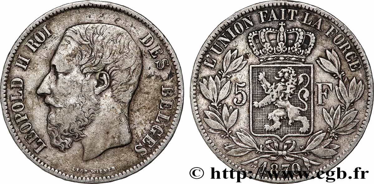 ARGENT D&nbsp;INVESTISSEMENT 5 Francs 1870  TTB 