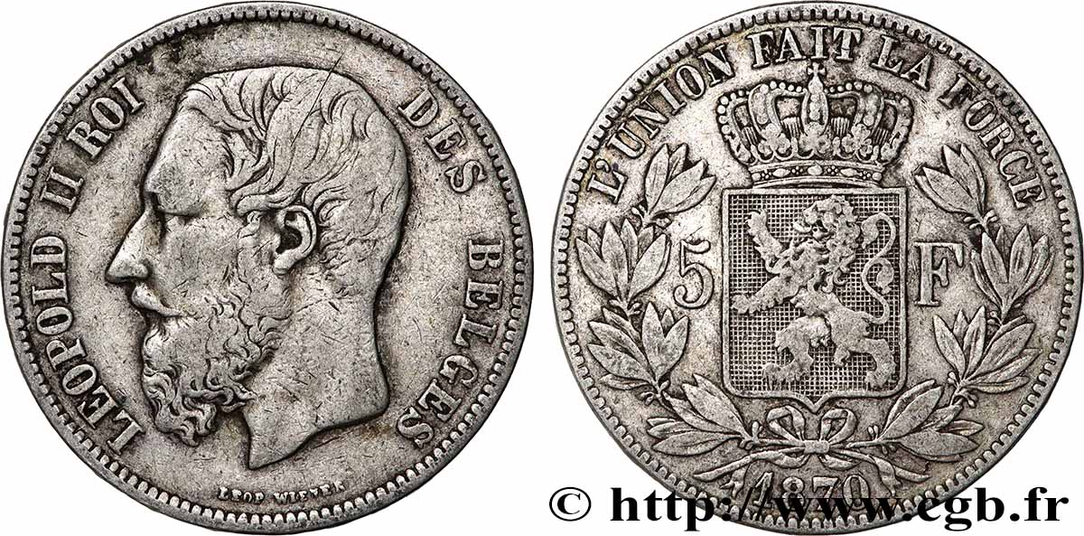 ARGENT D&nbsp;INVESTISSEMENT 5 Francs 1870  TTB 