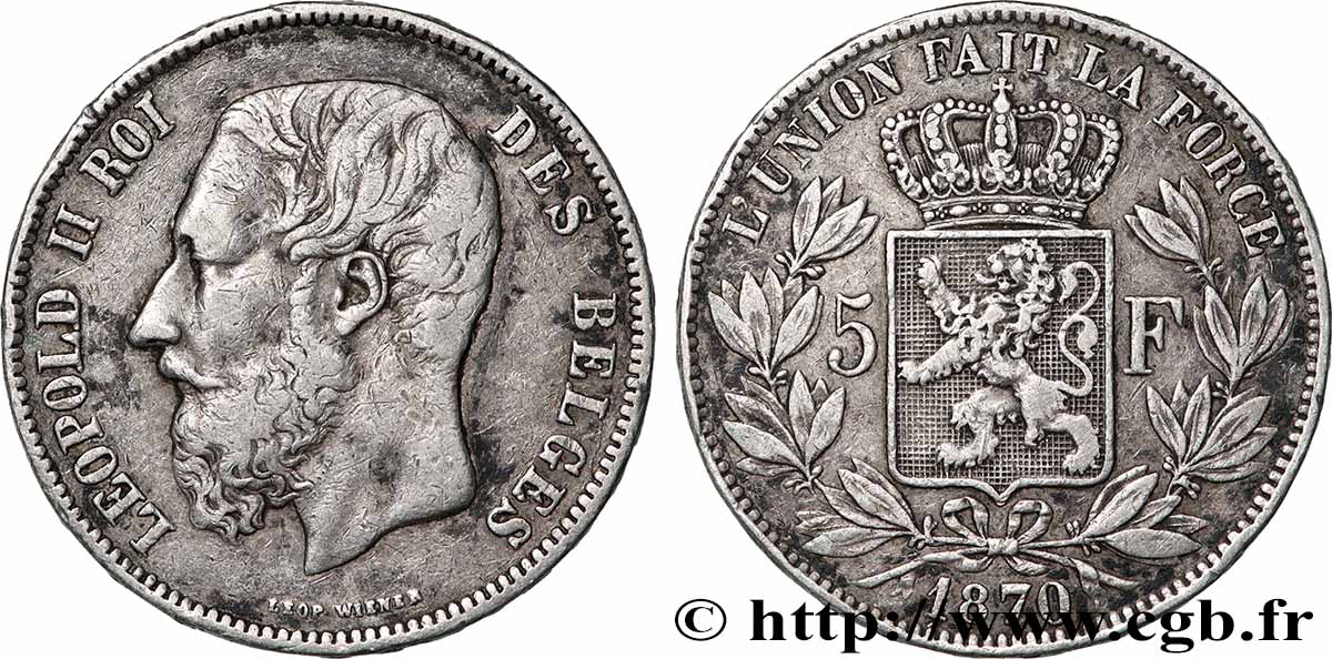 ARGENT D&nbsp;INVESTISSEMENT 5 Francs 1870  TTB 