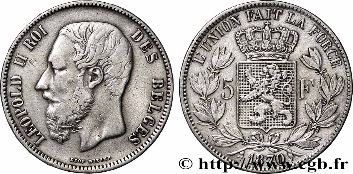 ARGENT D&nbsp;INVESTISSEMENT 5 Francs 1870  TTB 