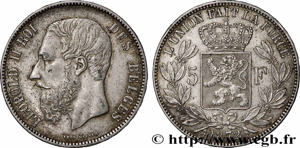 ARGENT D&nbsp;INVESTISSEMENT 5 Francs  1872  TTB+ 