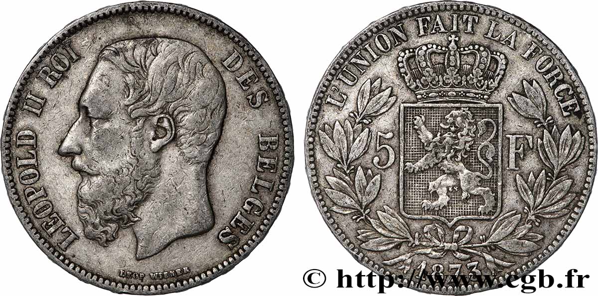 ARGENT D&nbsp;INVESTISSEMENT 5 Francs  1873  TTB 