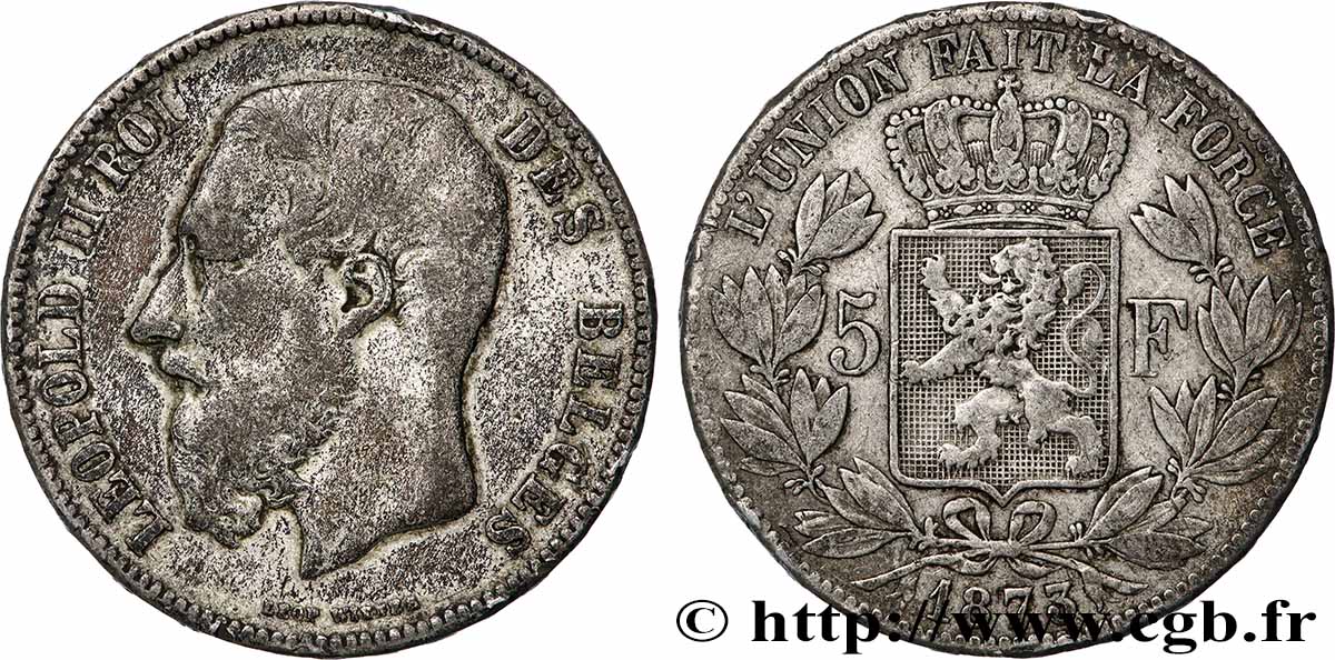 ARGENT D&nbsp;INVESTISSEMENT 5 Francs  1873  TB+ 