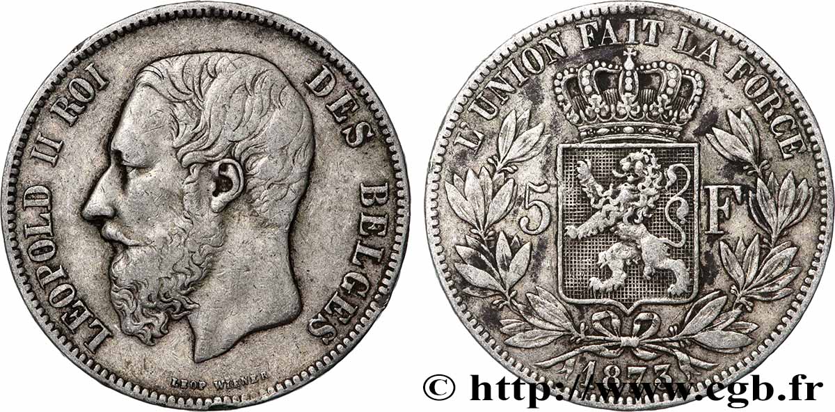 ARGENT D&nbsp;INVESTISSEMENT 5 Francs  1873  TTB 