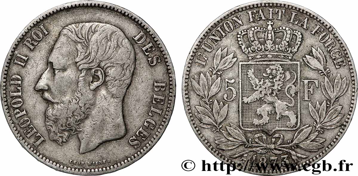 ARGENT D&nbsp;INVESTISSEMENT 5 Francs  1873  TTB 