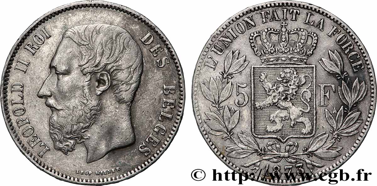 ARGENT D&nbsp;INVESTISSEMENT 5 Francs  1873  TTB 