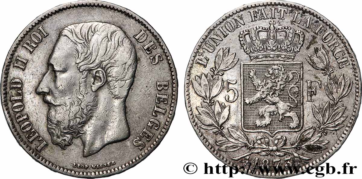 ARGENT D&nbsp;INVESTISSEMENT 5 Francs  1873  TTB 