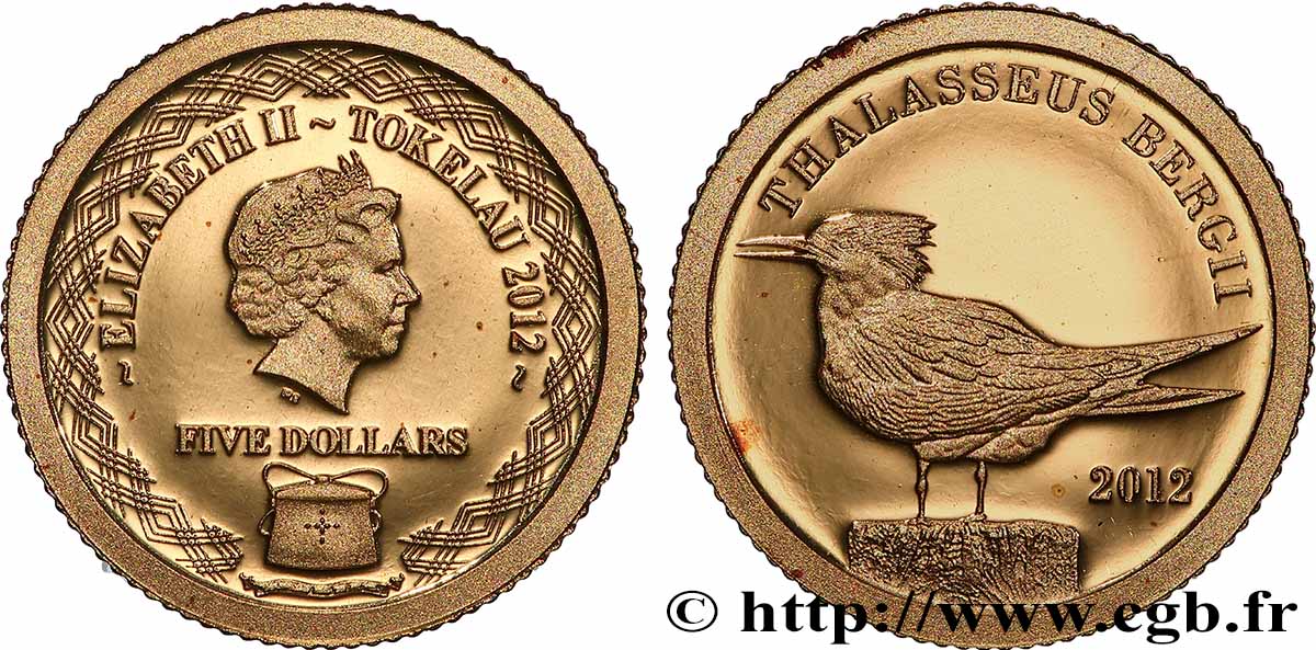 TOKELAU 5 Dollars Sterne Huppé 2012  MS 