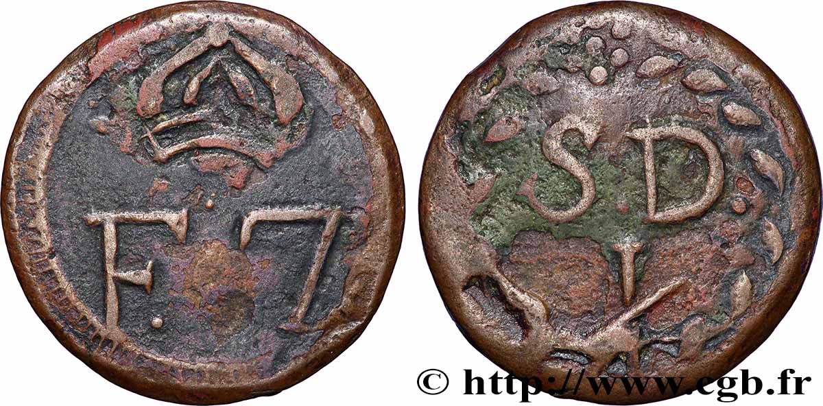 SAINT-DOMINGUE - MONARCHIE ESPAGNOLE 1/4 Real Ferdinand VII n.d. Santo Domingo TB+ 