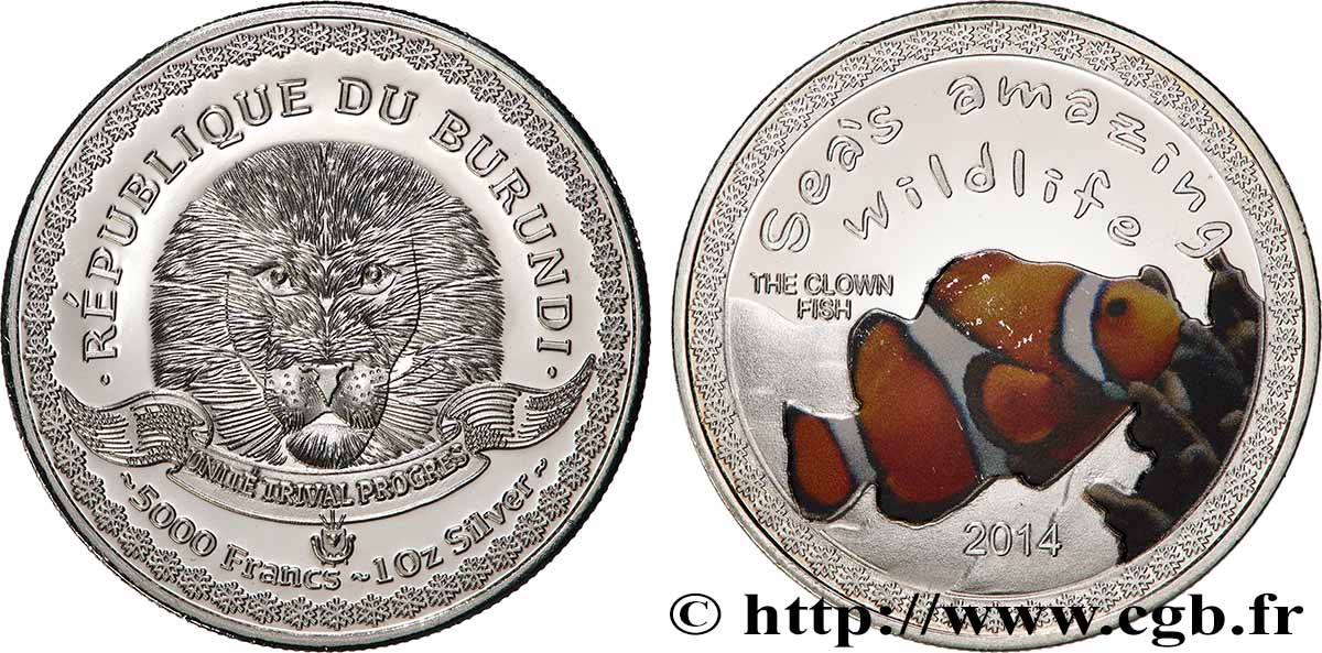 BURUNDI 5000 Francs Poisson Clown 2014  FDC 