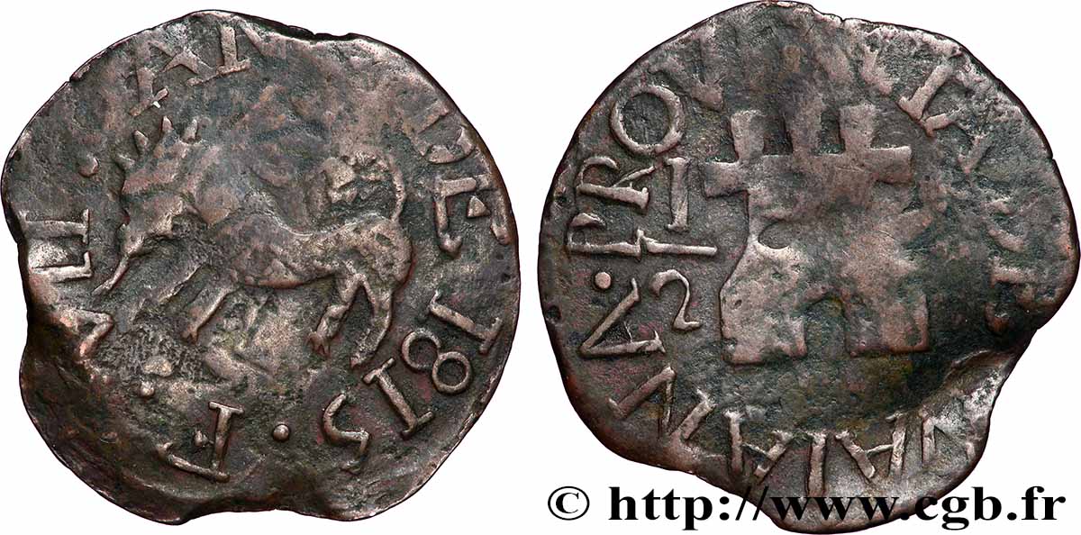 VENEZUELA - PROVINCE DE GUYANE 1/2 Réal Ferdinand VII 1815  TB 