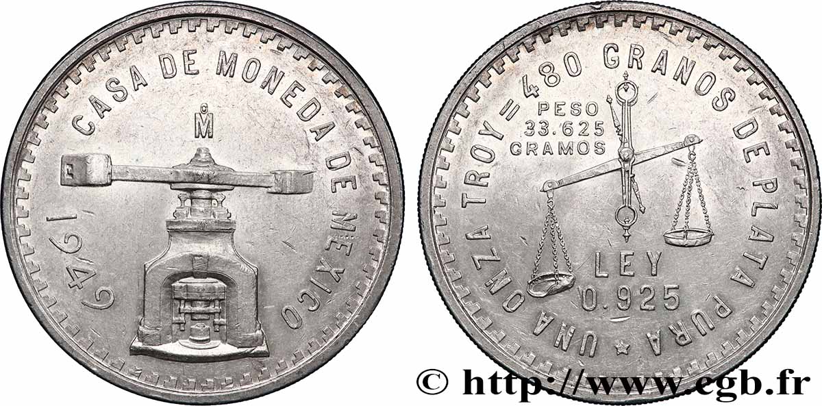 MEXIQUE 1 Onza (Once) 1949 Mexico SUP 