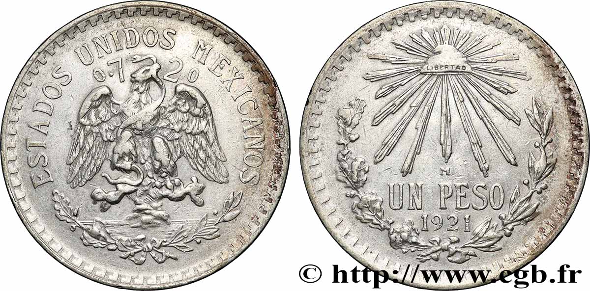 MÉXICO 1 Peso 1921 Mexico MBC 