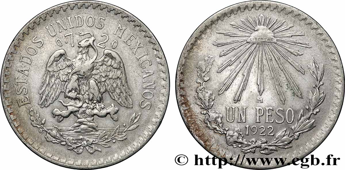 MESSICO 1 Peso 1922 Mexico BB 