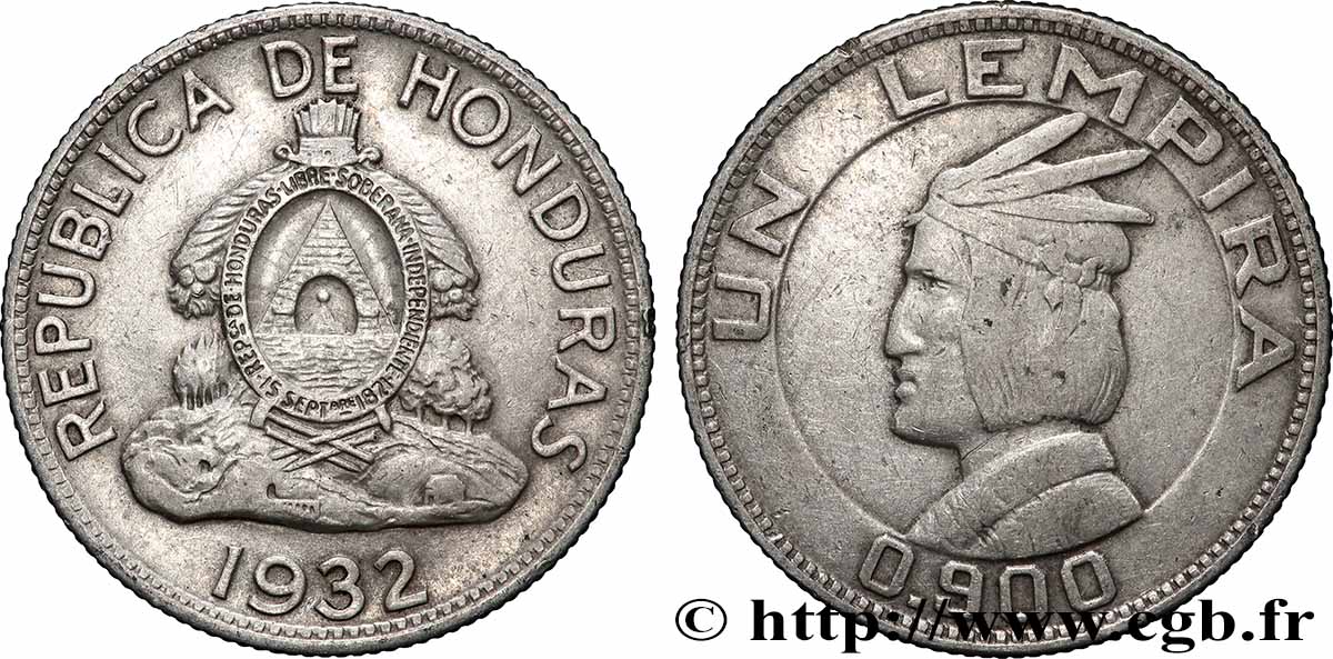 HONDURAS 1 Lempira 1932 Philadelphie TB+ 