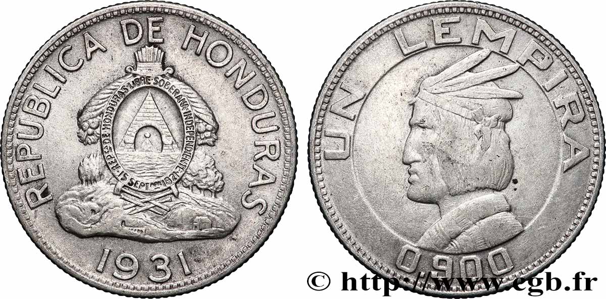HONDURAS 1 Lempira 1931 Philadelphie TTB 