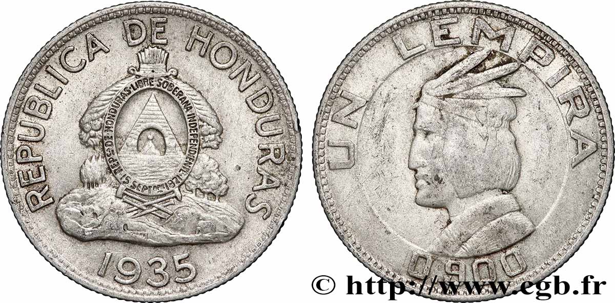 HONDURAS 1 Lempira 1935 Philadelphie TB+ 