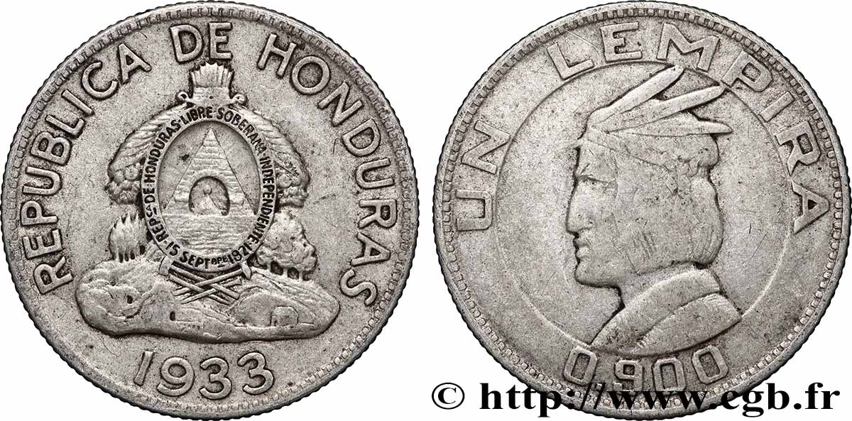 HONDURAS 1 Lempira 1934 Philadelphie TB+ 