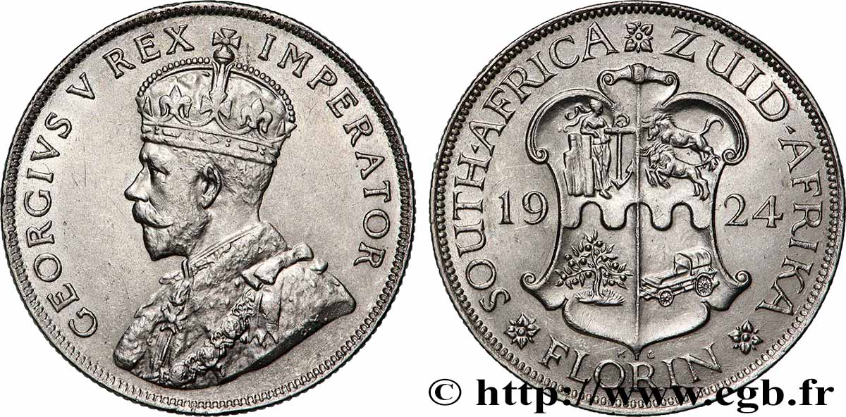 AFRIQUE DU SUD - UNION SUD-AFRICAINE - GEORGES V 1 Florin Georges V 1924 Pretoria MBC 