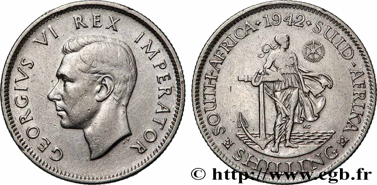 AFRIQUE DU SUD 1 Shilling Georges VI 1942 Pretoria TTB 