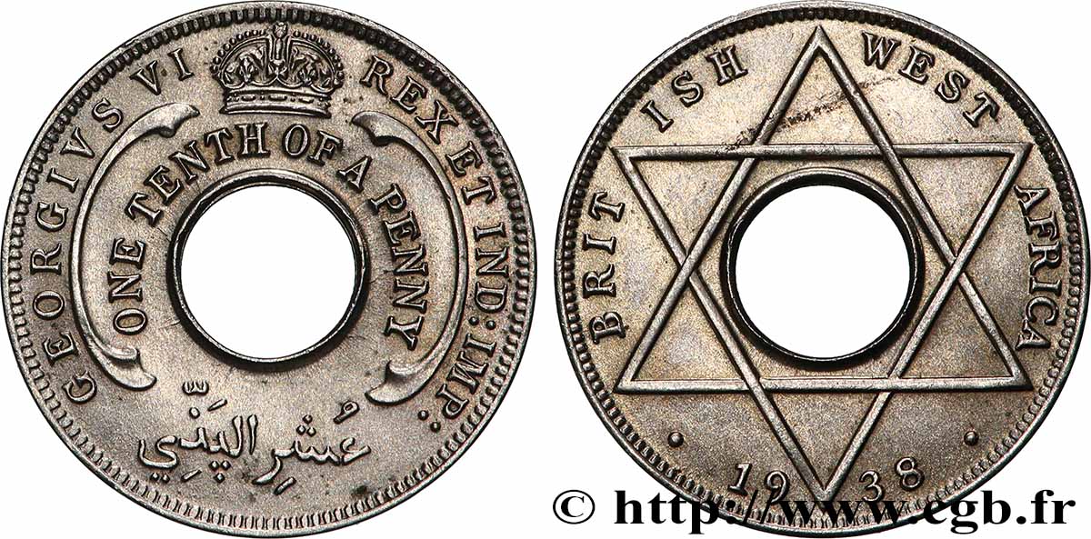 BRITISH WEST AFRICA 1/10 Penny Georges VI 1938 Londres AU 