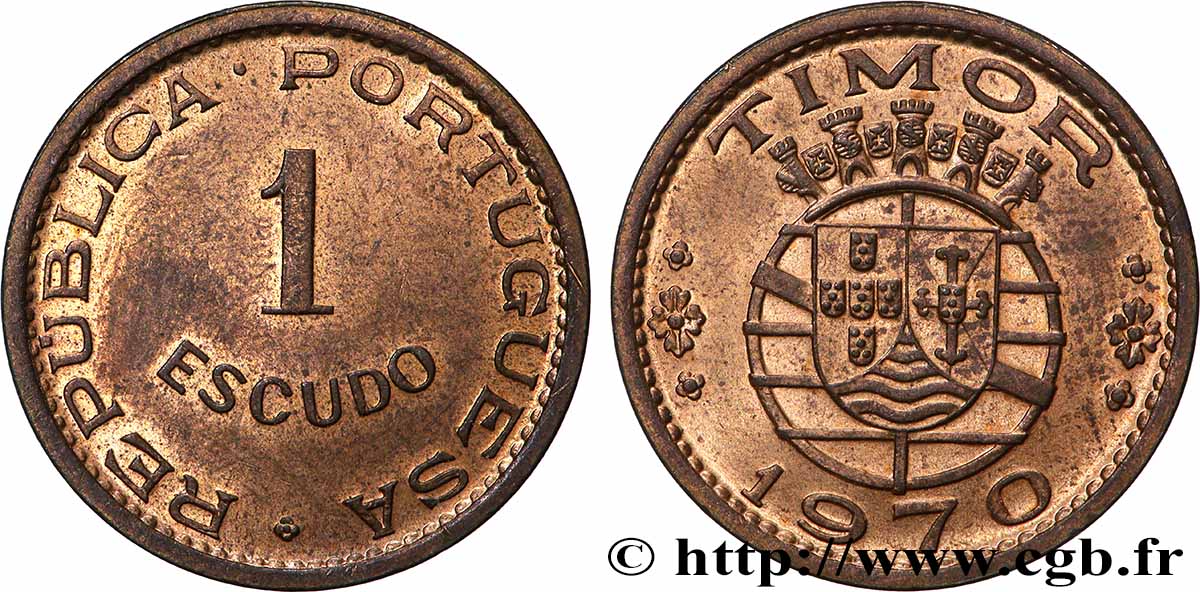 TIMOR 1 Escudo Colonie Portugaise 1970 Lisbonne AU 