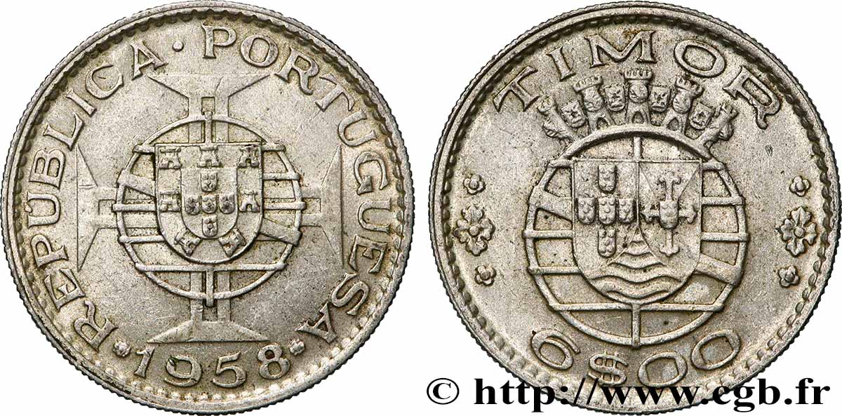 TIMOR 6 Escudos Colonie Portugaise 1958 Lisbonne AU 