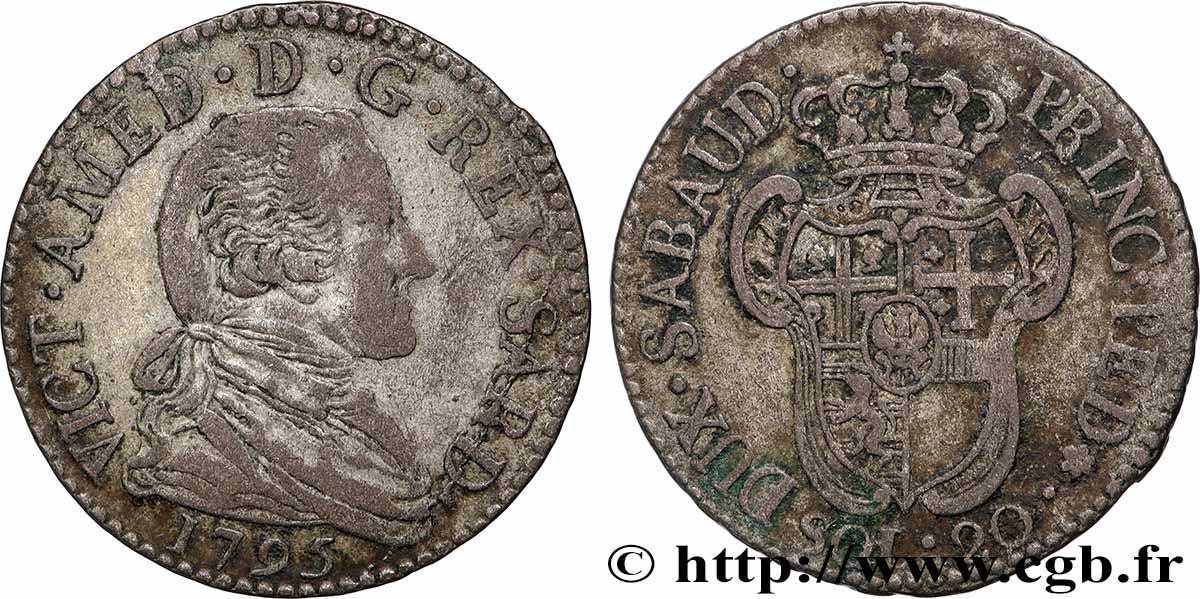 ITALIE - ROYAUME DE SARDAIGNE 20 Soldi Victor Amédée III 1795 Turin TB 