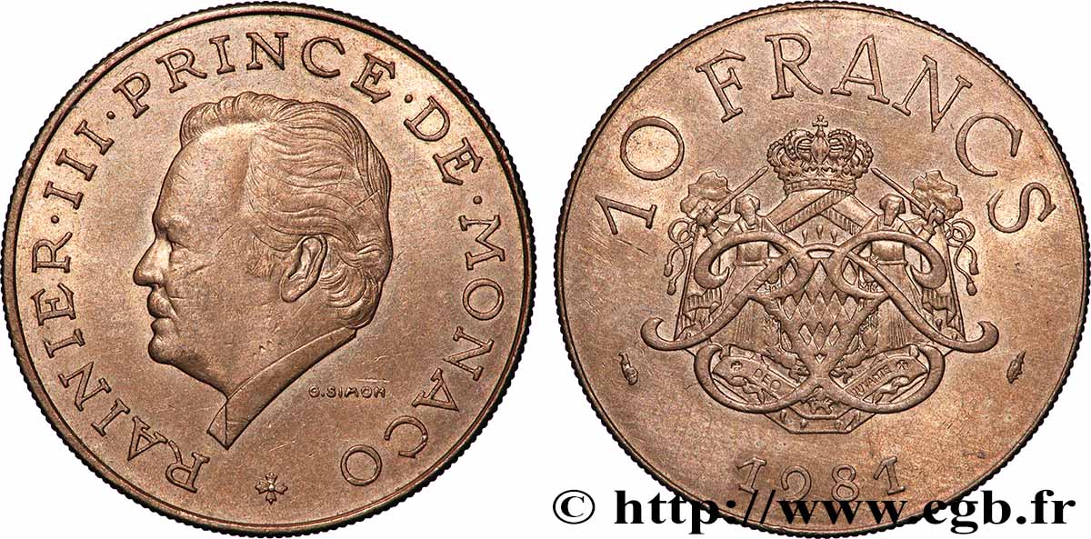 MONACO 10 Francs Rainier III 1981 Paris SUP 
