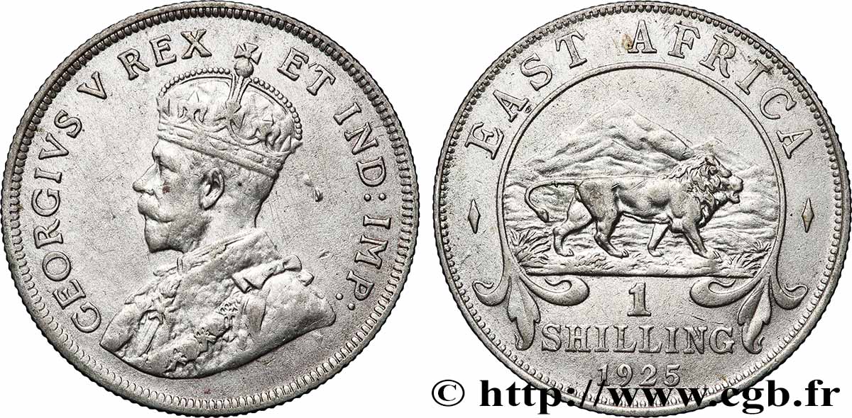 EAST AFRICA 1 Shilling Georges V 1925 British Royal Mint XF 