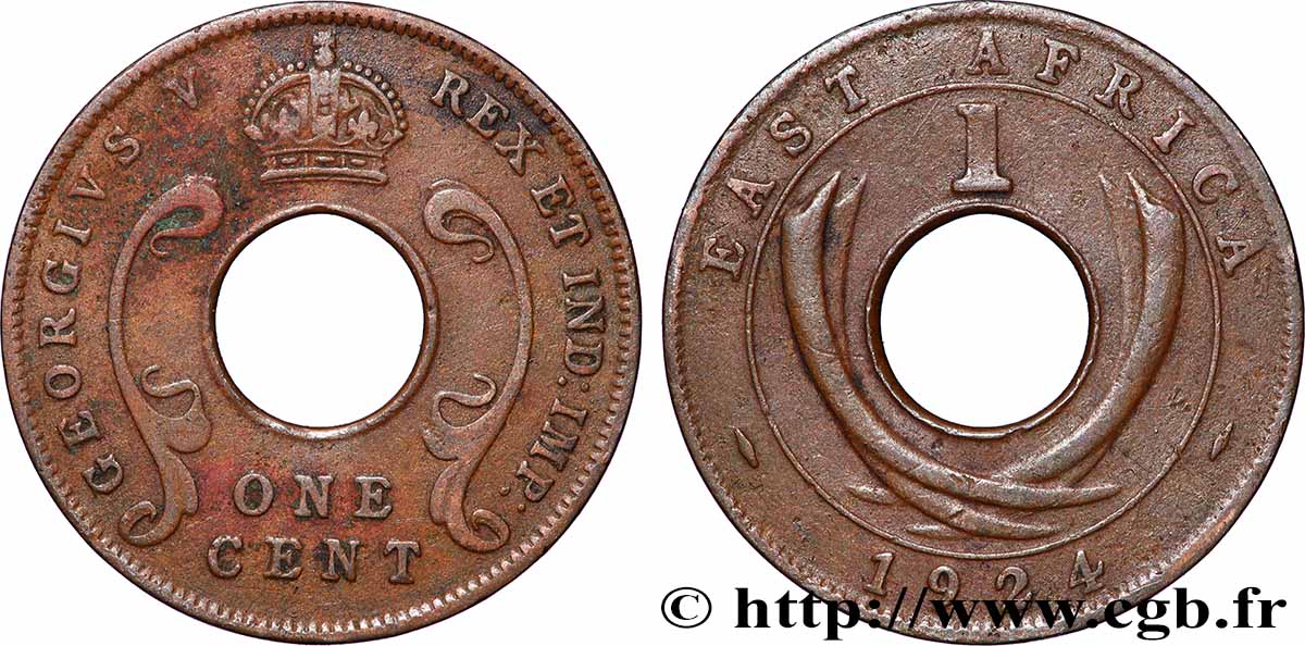 AFRIQUE DE L&nbsp;EST 1 Cent Georges V 1924 Londres TB+ 
