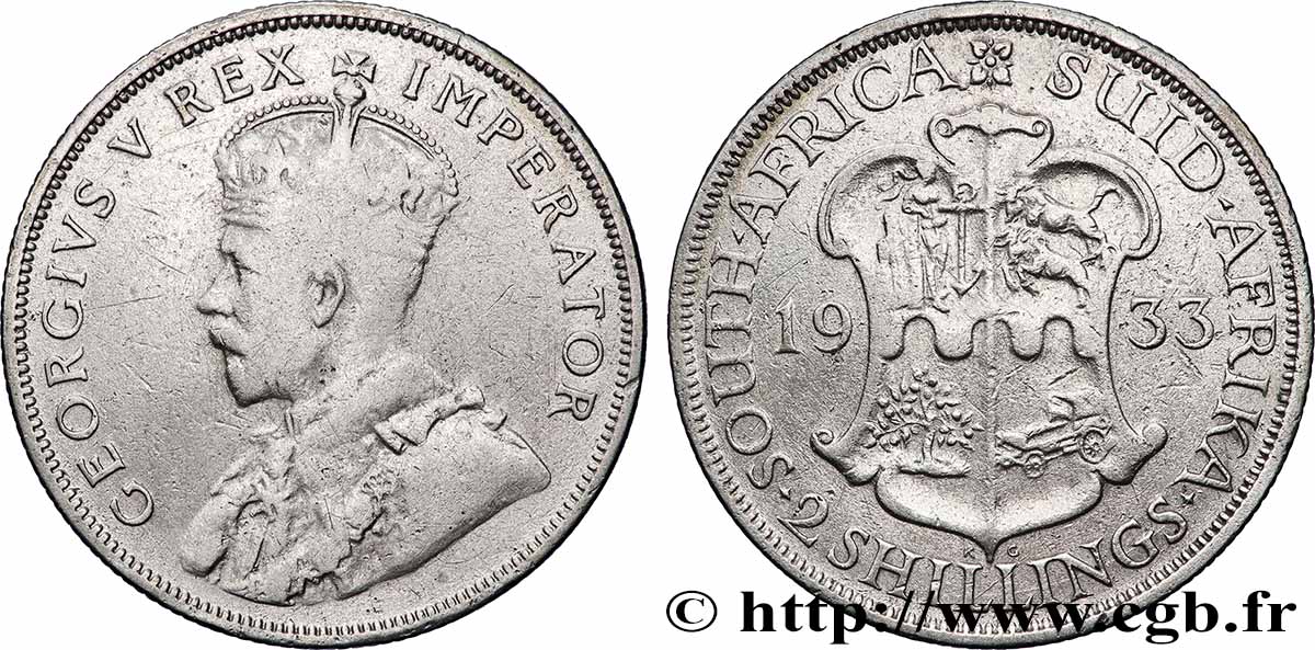 SüDAFRIKA 2 Shillings Georges V 1933 Pretoria S 