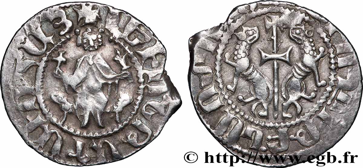 CILICIE - ROYAUME D&nbsp;ARMÉNIE - LÉON Ier roi d&nbsp;Arménie Tram d&nbsp;argent c. 1198-1219 Sis TTB 