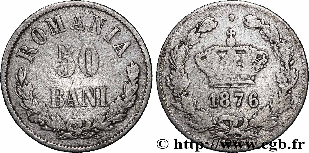 ROUMANIE 50 Bani 1873 Bruxelles TB 