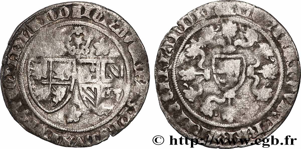 BRABANT - DUCHÉ DE BRABANT - JEANNE 1/2 Gros n.d. Louvain TB 