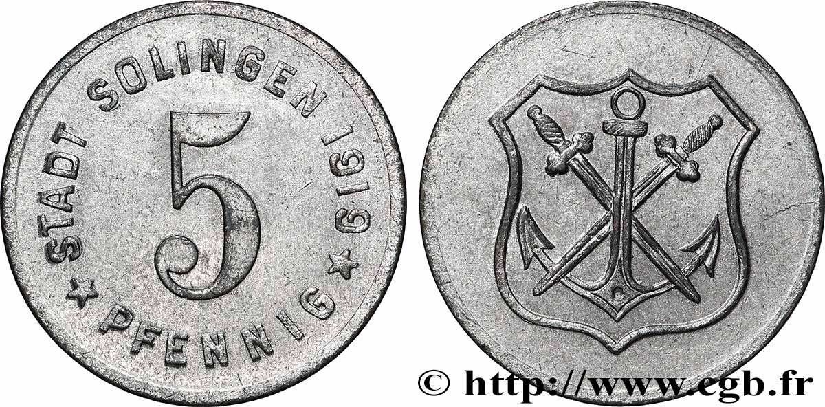 ALEMANIA - Notgeld 5 Pfennig Solingen 1919  EBC 