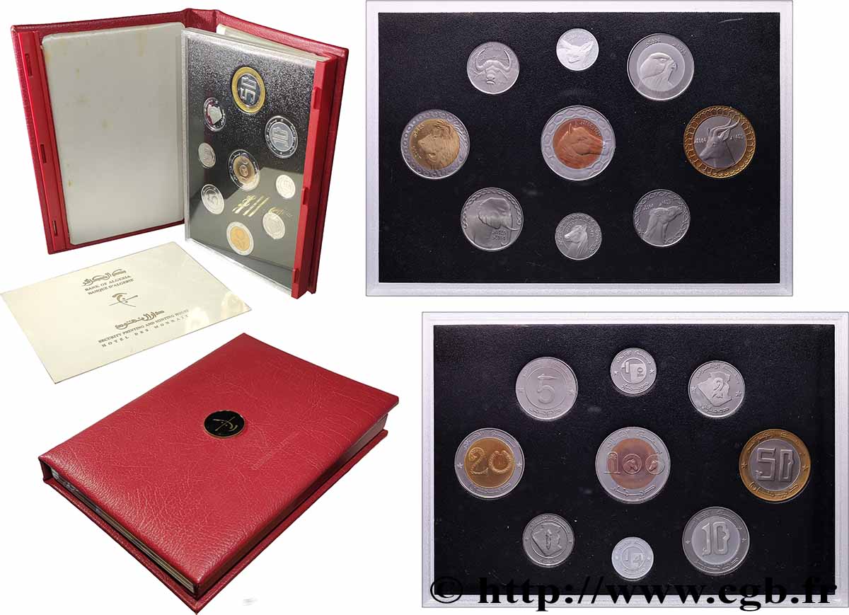 ALGERIA Coffret Proof 9 monnaies an 1424 2004  MS 