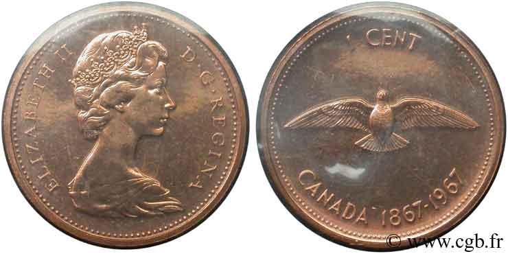 KANADA 1 Cent centenaire de la Confédération, Elisabeth II / oiseau 1967  ST 