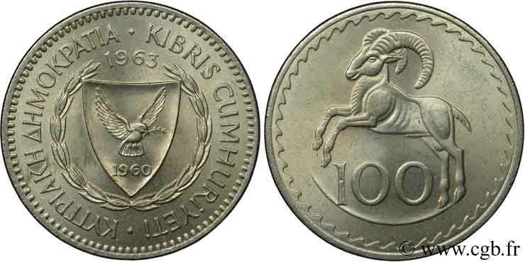 CYPRUS 100 Mils 1963  MS 